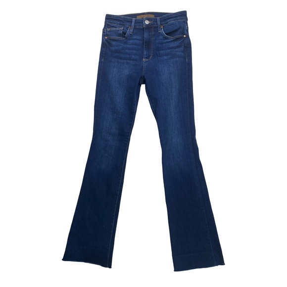 Joe's Jeans Denim - Joes Jeans Womens High Rise Flare Raw‎ Hem Dark Wash Stretch Denim Blue Size 25